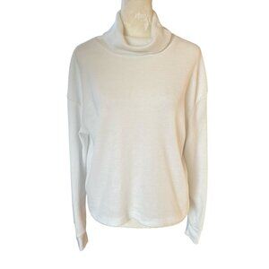 SHEIN women's small white long sleeve stretchy pullover turtleneck sweater